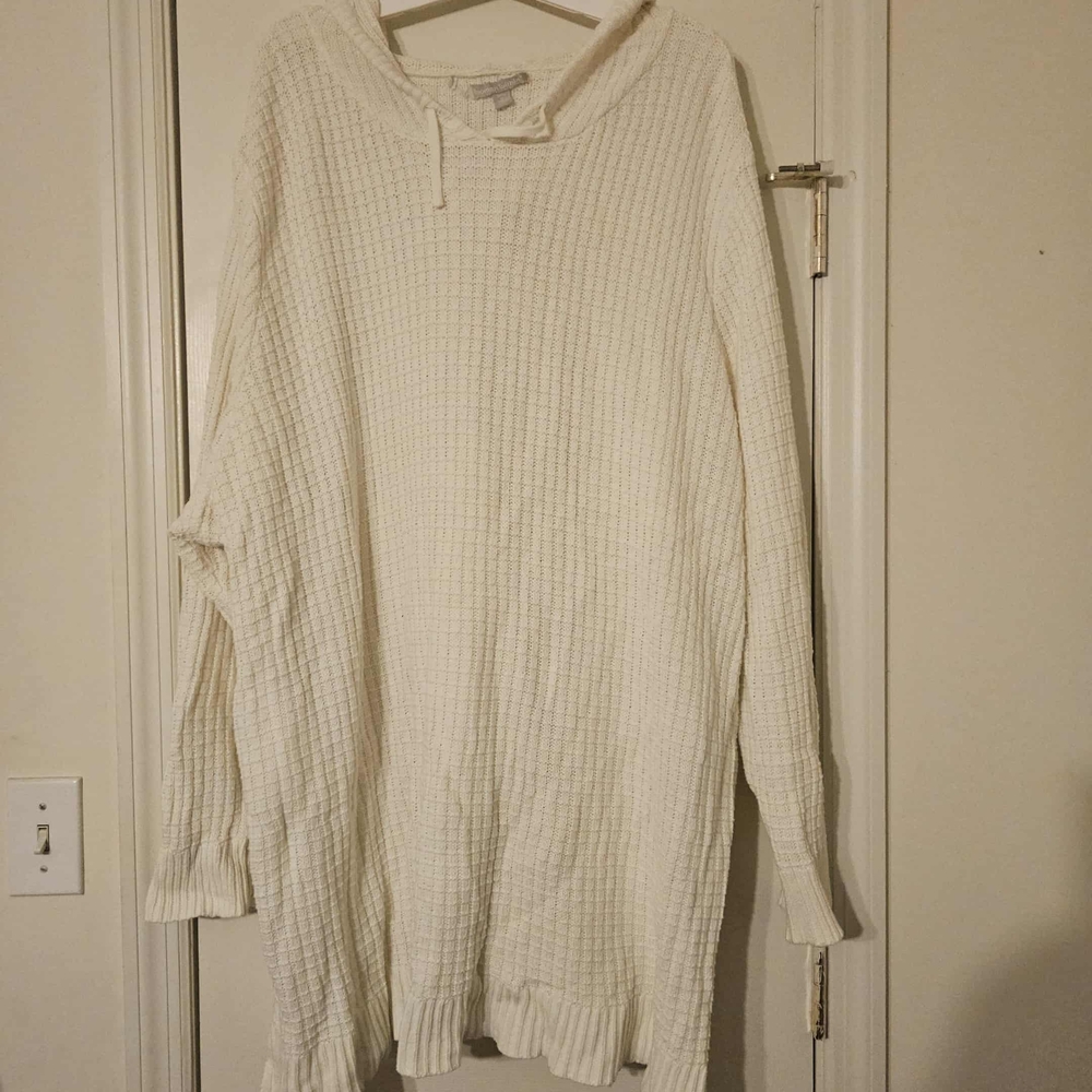 Woman Within Cream Knit Sweater